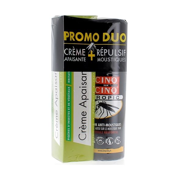 Cr&egrave;me apaisante + Spray Tropic Cinq sur Cinq - spray de 75 ml et tube de 40 g