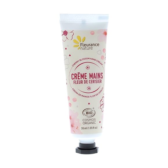 Cr&egrave;me mains fleur de cerisier bio Fleurance nature - tube de 30 ml