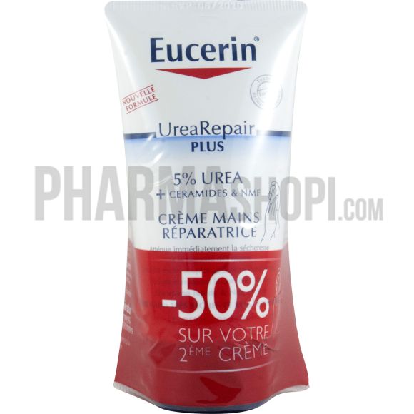 Cr&egrave;me mains r&eacute;paratrice Eucerin - lot de 2 tubes de 75 ml