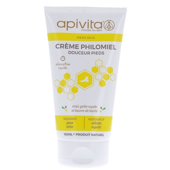 Cr&egrave;me philomiel douceur pieds Apivita - tube de 150 ml