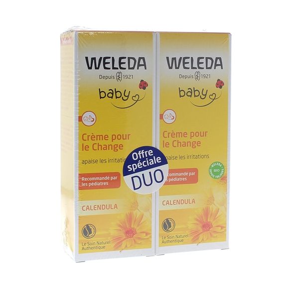 Cr&egrave;me pour le change au Calendula b&eacute;b&eacute; Weleda - lot de 2 tubes de 75 ml