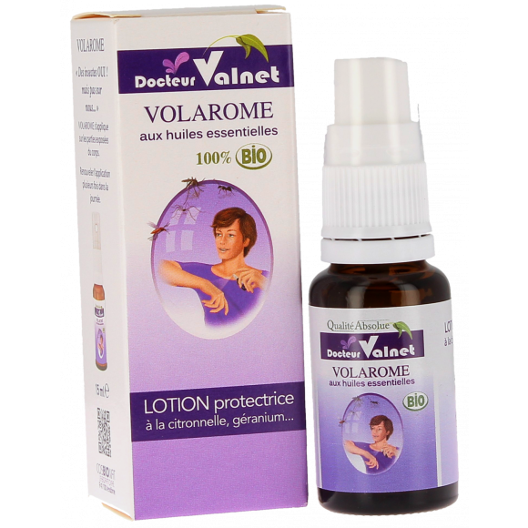Lotion protectrice &agrave; la citronnelle bio aux huiles essentielles Dr Valnet Volarome - Flacon de 15 ml