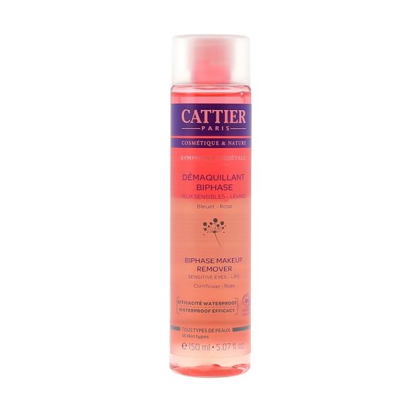 D&eacute;maquillant Biphase yeux sensibles et l&egrave;vres Cattier - flacon de 150ml