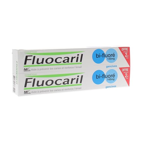 Dentifrice bi-fluor&eacute; 145mg Gencives Fluocaril - 2 tubes de 75ml