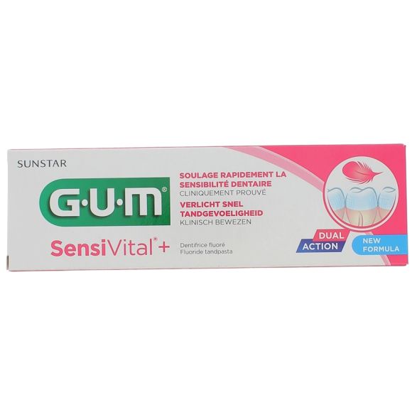 Dentifrice Fluor&eacute; Gum Sensivital+ - tube de 75 ml
