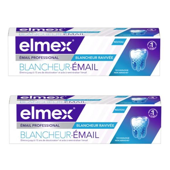 Dentifrice blancheur-&eacute;mail Elmex - lot de 2 tubes de 75ml
