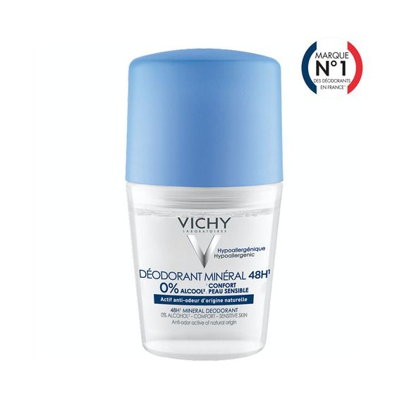 D&eacute;odorant bille sans sels d'aluminium min&eacute;ral 48h Vichy - roll-on 50ml