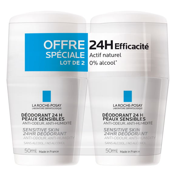 D&eacute;odorant physiologique 24h La Roche-Posay - Lot de 2 roll-on de 50 ml