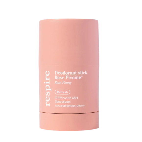 D&eacute;odorant rose pivoine Respire - stick de 50g