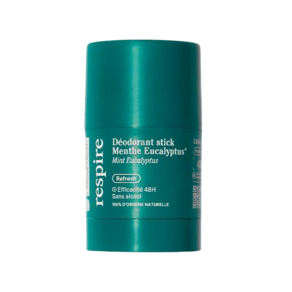 D&eacute;odorant solide efficace 48h Menthe eucalyptus bio Respire - stick de 50g