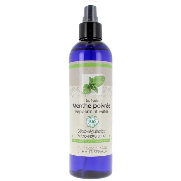 Eau Florale Menthe Poivr&eacute;e S&eacute;bo-r&eacute;gulatrice Laboratoire du Haut-S&eacute;gala - Flacon &agrave; pompe de 250 ml