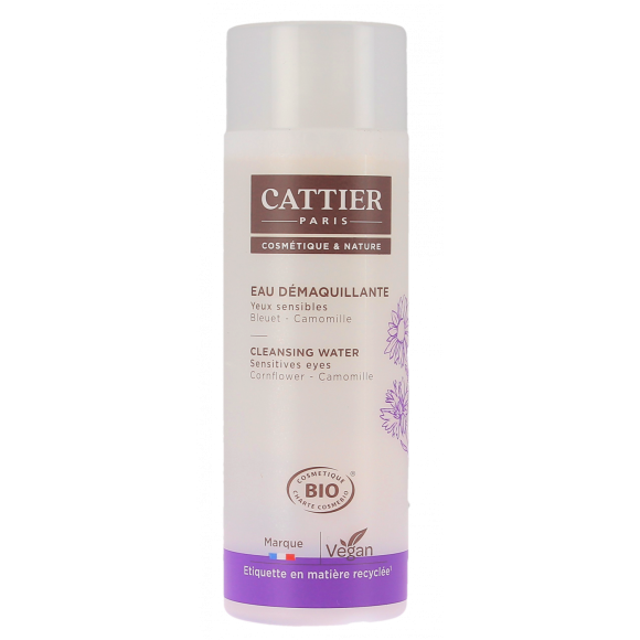 Eau d&eacute;maquillante yeux sensibles bio Cattier - flacon de 150 ml