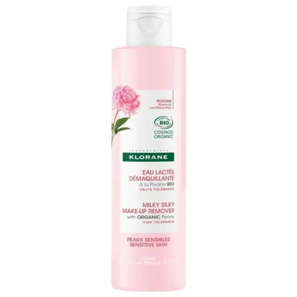 Eau lact&eacute;e d&eacute;maquillante &agrave; la Pivoine bio Klorane - flacon de 200 ml