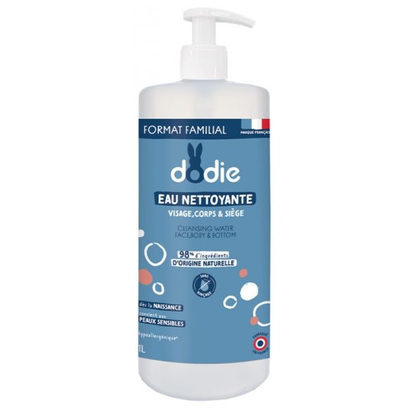 Eau nettoyante 3 en 1 Dodie - flacon-pompe de 1 L