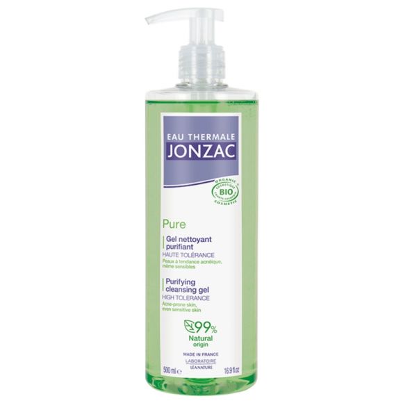 Eau thermale Jonzac Pure gel nettoyant purifiant L&eacute;a Nature - flacon-pompe de 500 ml
