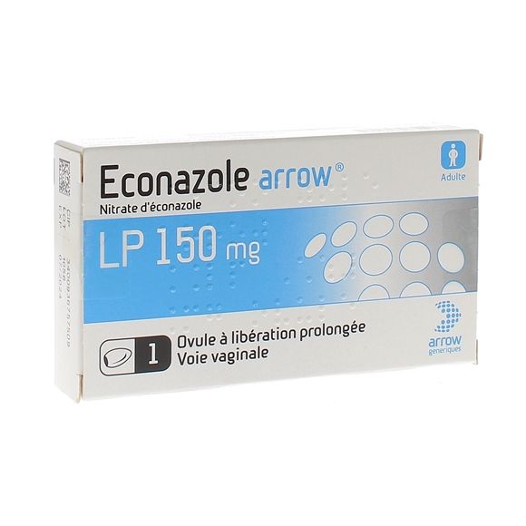 Econazole 150 mg Arrow - bo&icirc;te de 1 ovule &agrave; lib&eacute;ration prolong&eacute;e