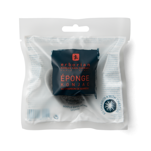 Erborian &eacute;ponge konjac au charbon de bambou &eacute;ponge douce exfoliante - une &eacute;ponge