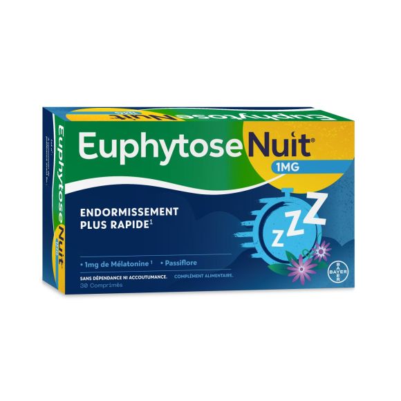 Euphytose Nuit Sommeil M&eacute;latonine et Passiflore 30 comprim&eacute;s