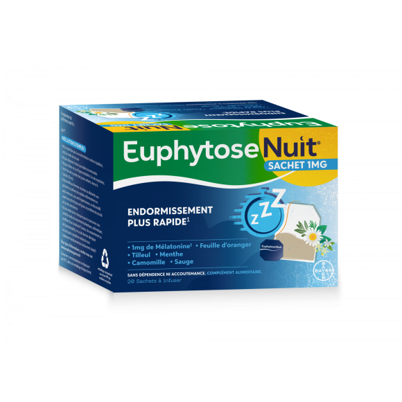 Euphytose Nuit Sommeil M&eacute;latonine et Feuille d'Orange 20 sachets &agrave; infuser