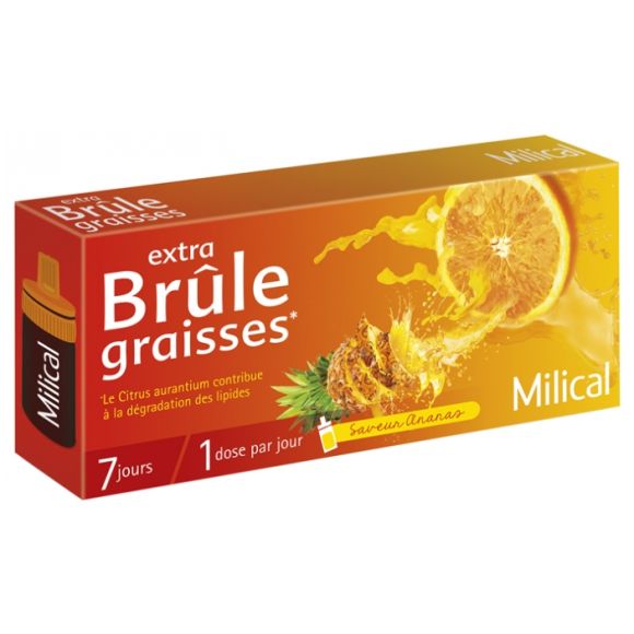 Extra br&ucirc;le-graisses saveur ananas Milical - bo&icirc;te de 7 doses