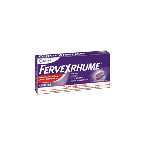 Fervex Rhume adulte UPSA - 16 comprim&eacute;s pellicul&eacute;s