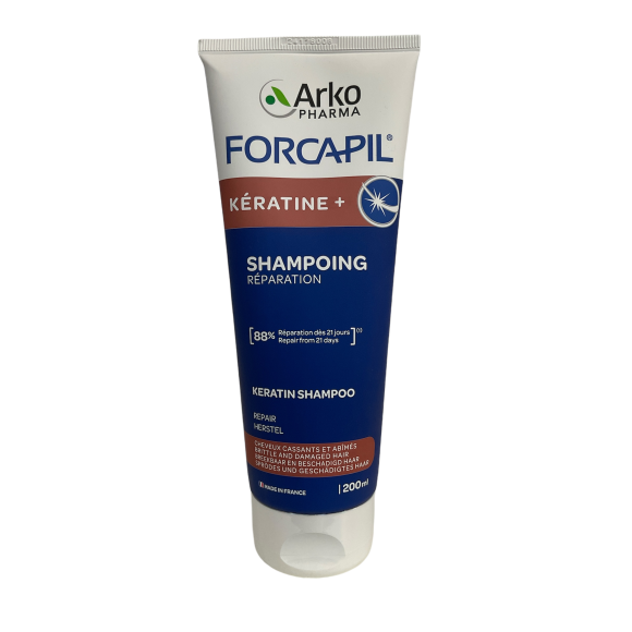 Forcapil shampooing K&eacute;ratine+ fortifiant/r&eacute;paration Arkopharma - tube de 200ml
