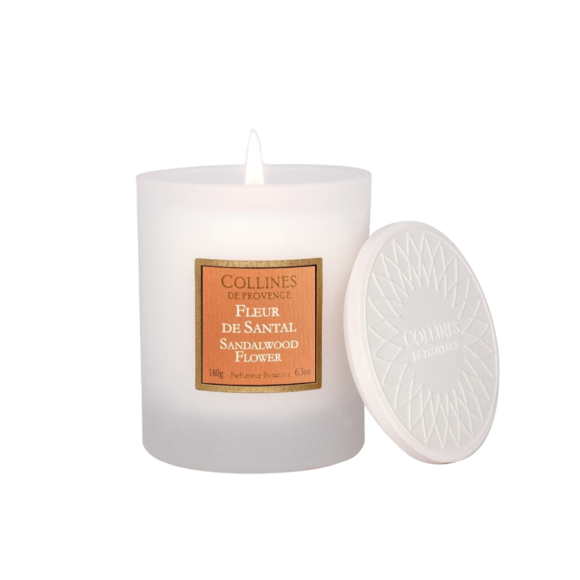Bougie parfum&eacute;e Fleur de Santal Collines de Provence - bougie de 180g