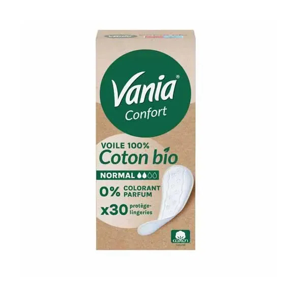 Confort prot&egrave;ge-slip coton bio normal Vania - boite de 30 prot&egrave;ge-lingeries