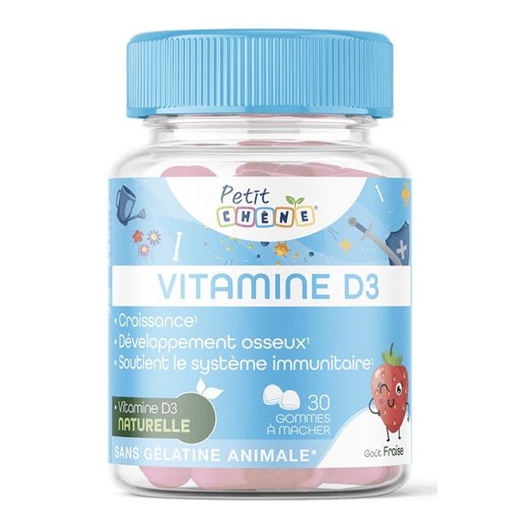 Petit Ch&ecirc;ne vitamine D3 Les 3 Ch&ecirc;nes - pot de 30 gommes
