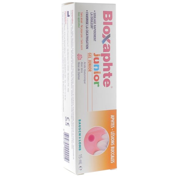 Gel Protecteur BIoxaphte Junior : aphtes, l&eacute;sions buccales Bausch Lomb - tube de 15 ml