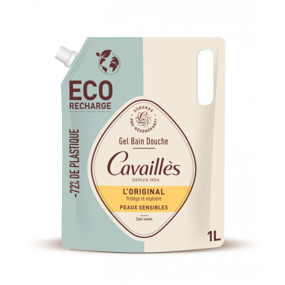 Gel bain douche BIO l'Original Rog&eacute; Cavaill&egrave;s - &eacute;co-recharge de 1L