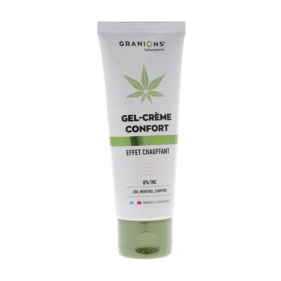 Gel-cr&egrave;me confort CBD effet chauffant Granions - tube de 75 ml
