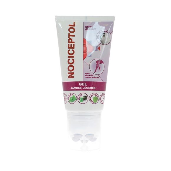 Gel jambes l&eacute;g&egrave;res Nociceptol - tube avec t&ecirc;te massante de 150ml