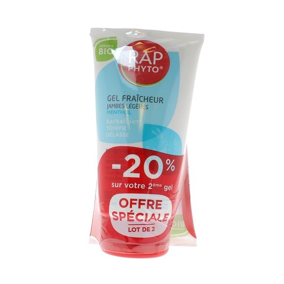 Gel jambes l&eacute;g&egrave;res bio Rap Phyto - lot de 2 tubes de 150 ml