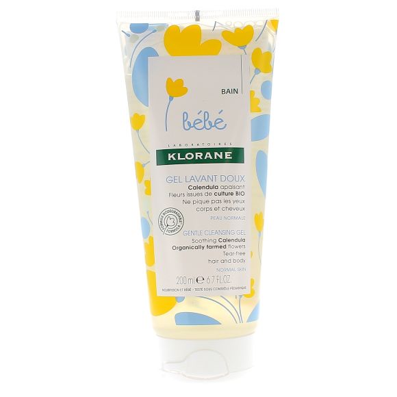 Gel lavant doux b&eacute;b&eacute; Klorane - tube de 200 ml