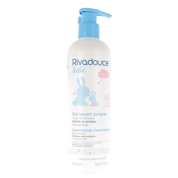 Gel lavant sugras b&eacute;b&eacute; bio Rivadouce - flacon de 500 ml