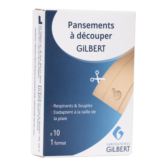 Pansements &agrave; d&eacute;couper Gilbert - bo&icirc;te de 10 pansements &agrave; d&eacute;couper