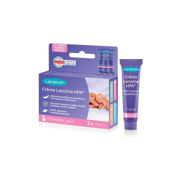 HPA Lanoline cr&egrave;me Lansinoh - bo&icirc;te de 3 tubes de 7ml