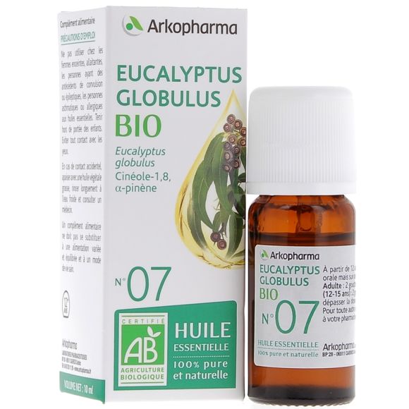 Huile Essentielle Eucalytus Globulus Bio n&deg;07 Arkopharma - flacon de 10 ml