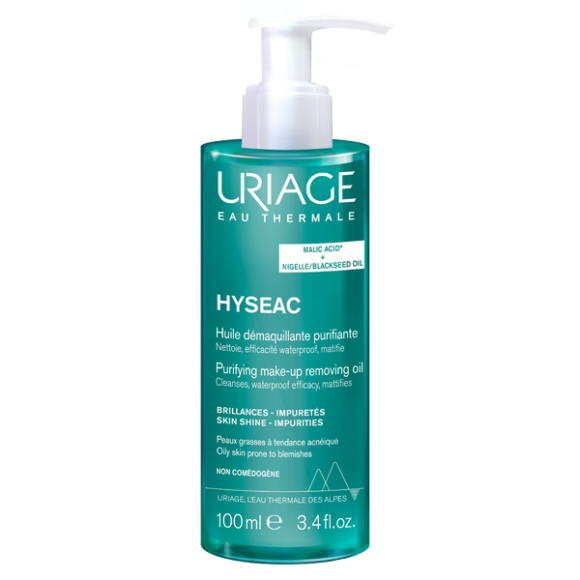 Hys&eacute;ac Huile d&eacute;maquillante purifiante peaux grasses &agrave; tendance acn&eacute;ique Uriage - flacon-pompe de 100 ml