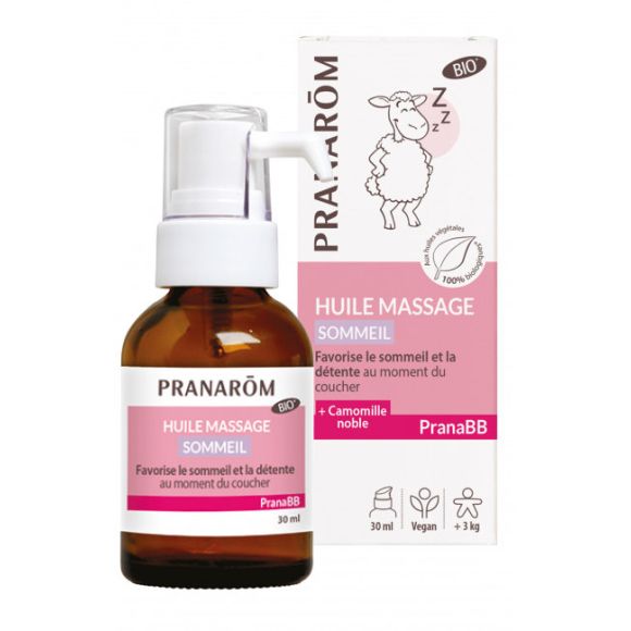 Huile de massage Sommeil Bio PranaBB Pranar&ocirc;m - flacon pompe de 30 ml