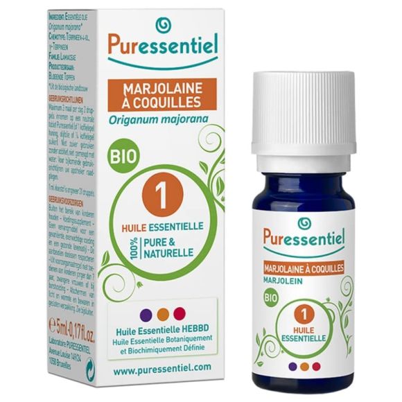 Huile essentielle bio marjolaine &agrave; coquilles Puressentiel - flacon de 5 ml