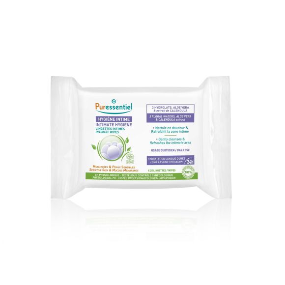 Hygi&egrave;ne intime Lingettes intimes Puressentiel - paquet de 25 lingettes
