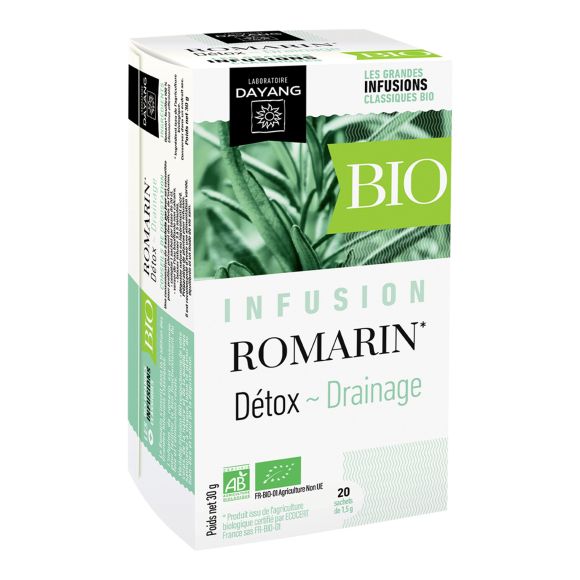 Infusion Romarin Bio d&eacute;tox/drainage Dayang - Bo&icirc;te de 20 sachets