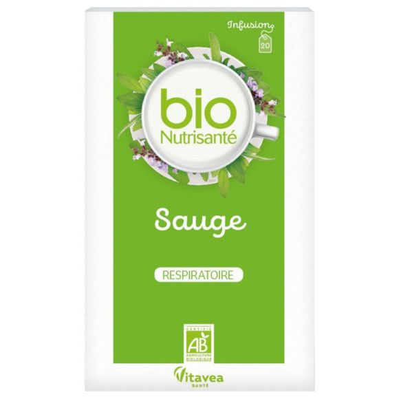 Infusion sauge respiratoire bio Vitavea - bo&icirc;te de 20 sachets