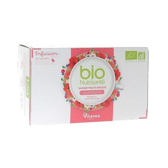 Infusion silhouette saveur fruits rouges bio Nutrisant&eacute; - bo&icirc;te de 20 sachets