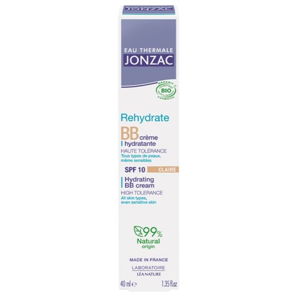 Rehydrate BB cr&egrave;me hydratante bio SPF 10 teinte claire Jonzac - tube de 40ml