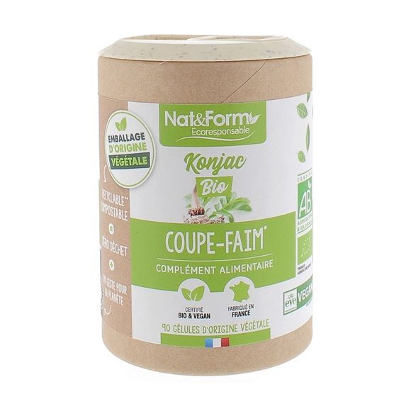 Konjac bio coupe-faim Nat&Form - bo&icirc;te de 90 g&eacute;lules