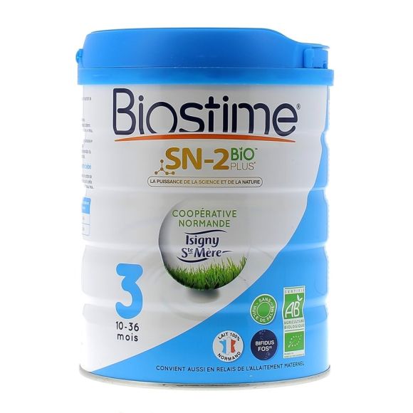 Lait de croissance SN-2 plus 3&egrave;me &acirc;ge Biostime - pot de 800 g