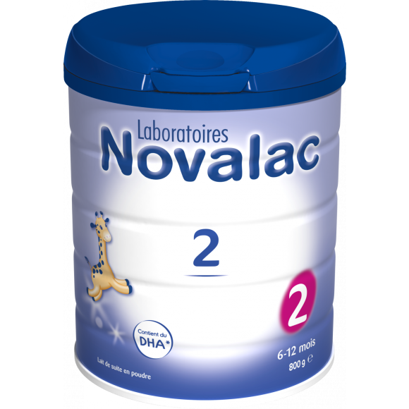 Lait en poudre Novalac 2&egrave;me &acirc;ge de 6 &agrave; 12 mois - pot de 800 g